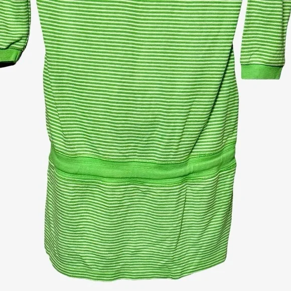 Orage Green Striped Hooded Athleisure Tie Waist Cozy Sporty Dress size Medium - Picture 10 of 13